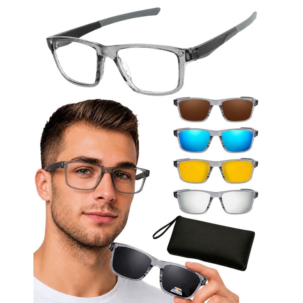 Armação De Óculos + Clip On De Sol Polarizado UV Mod 3312