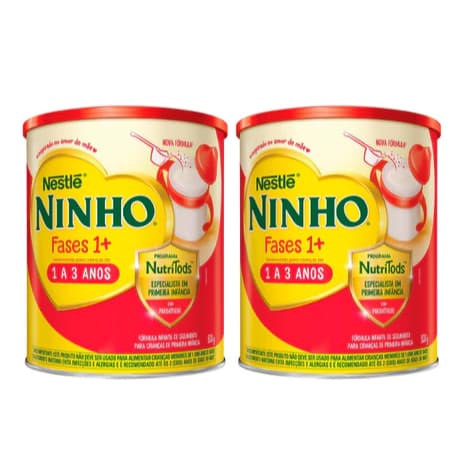 Kit 2 Fórmulas Leite Ninho Fases 1+ 1 A 3 Anos 800g - Nestlé
