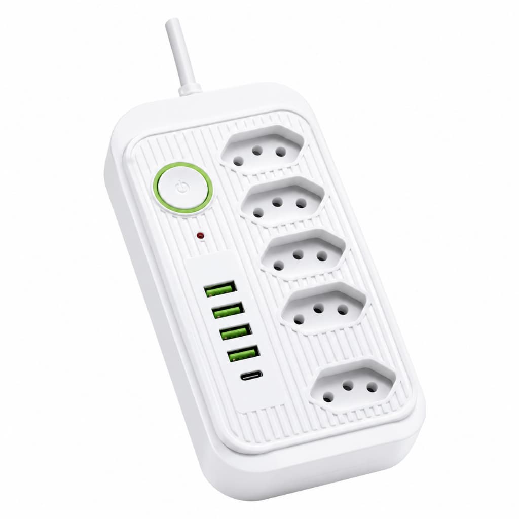 Régua de Tomadas Inteligente WKC-541 com 5 Tomadas, 4 USB e USB-C PD