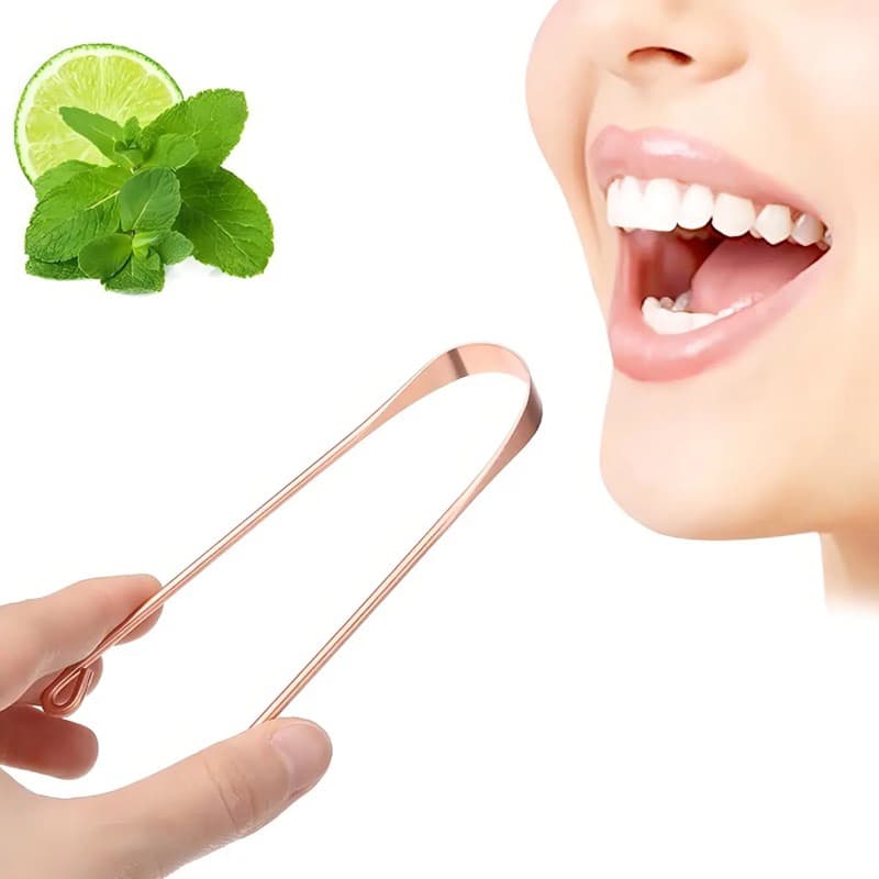Raspador De Língua Aço Inox Higiene Bucal, Limpeza da Língua e Hálito Fresco Aura pure
