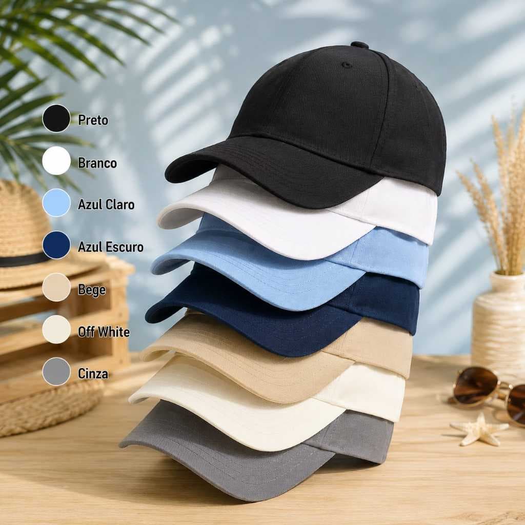 Boné Liso Aba Curva Unissex Masculino Feminino Básico Casual Liso Com Ajuste