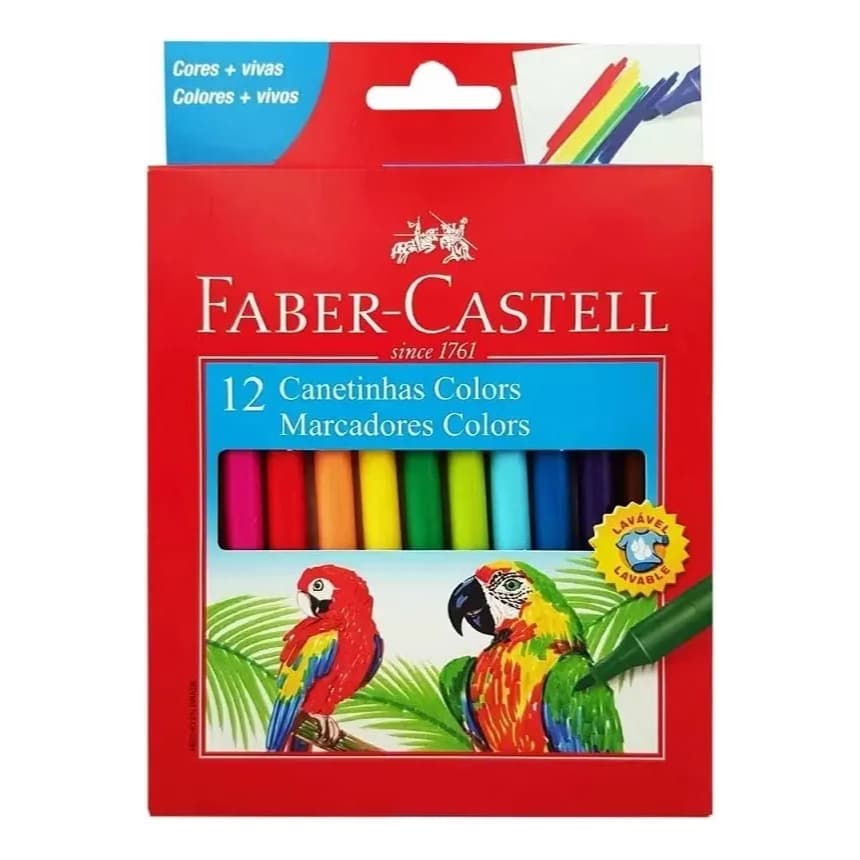 Canetinhas Hidrográficas Colors 12 Cores – Faber-Castell