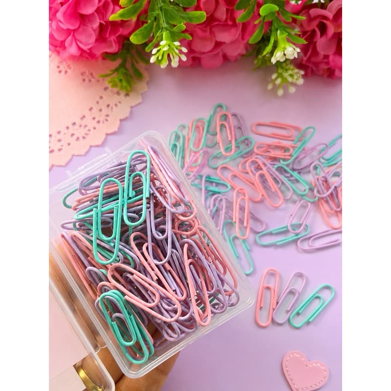 Clips para Papel Cores Candy - 70 Unidades