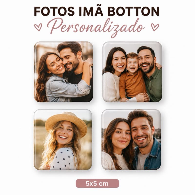 Foto imã Bottons - imã personalizado - foto lembrança - bottons - envie sua imagem no chat