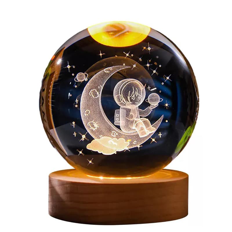 Luminária Decorativa Globo LED:Iluminação LED, Detalhes 3D, USB Portátil