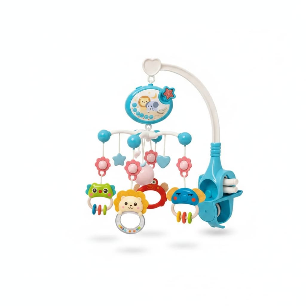 👶 MOBILE MUSICAL PARA BERÇO COM CONTROLE REMOTO – PROJETOR DE ESTRELAS E ROTAÇÃO 360°