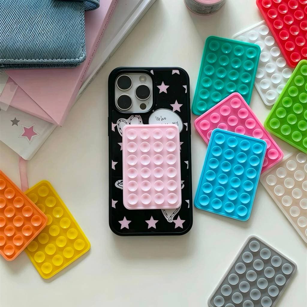Suporte de Silicone com Ventosas para Celular Fixação em Espelhos e Superfícies