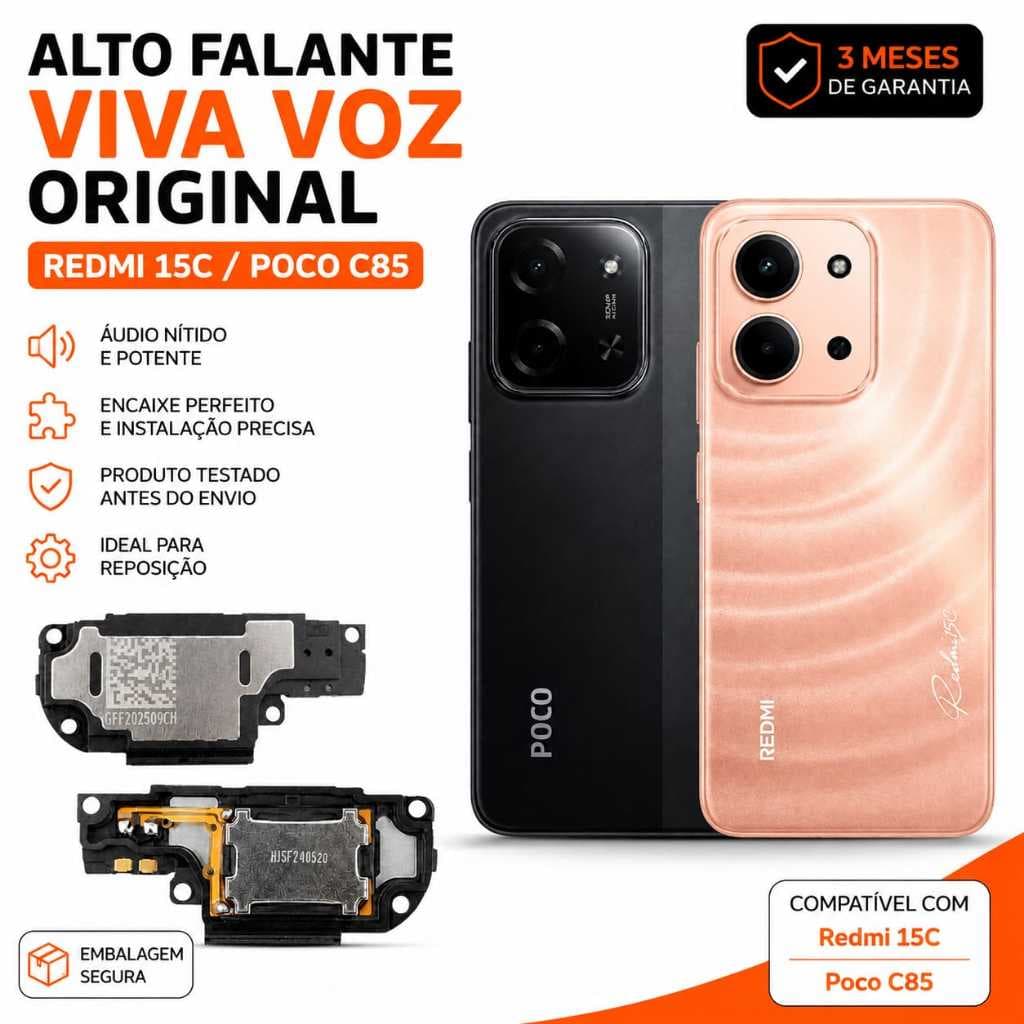 Buzzer Poco C85/ Redmi 15C Alto Falante Viva Voz Original Speaker Alta Qualidade Campanhia