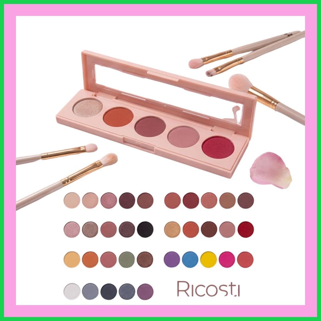 Ricosti • Paleta de Sombras Vegana • 8,5g • Alta Pigmentação • Longa Duração • Fácil de Esfumar