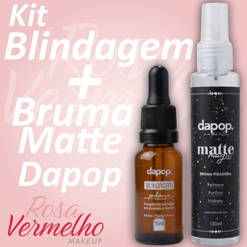 Kit Blindagem Dapop 15ml + Bruma Matte Magic Dapop 120ml | Primer Fixador de Maquiagem