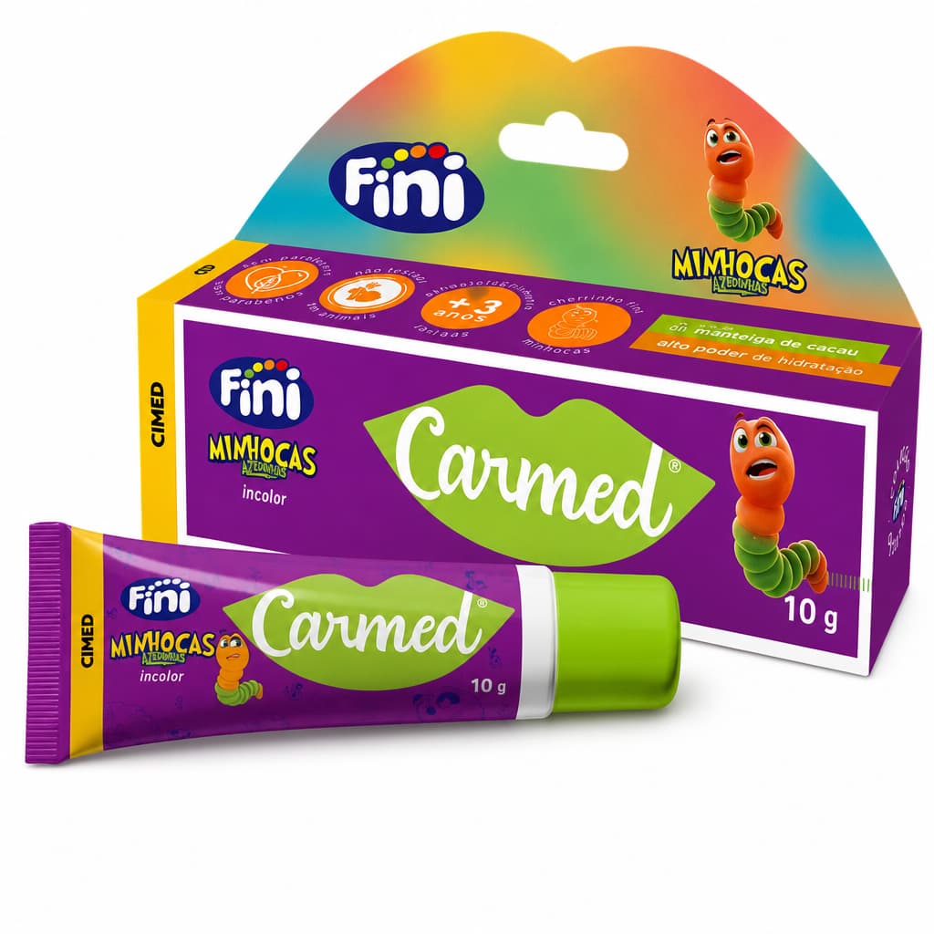 Protetor Labial Carmed Fini Minhocas Premium 10g Hidratação
