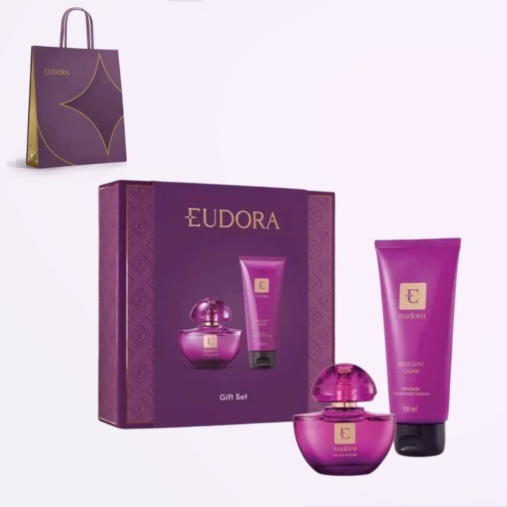 Eudora Eau de Parfum 35ml + Hidratante Desodorante Corporal Indulgent Cream 100ml - EDP Eudora Roxo