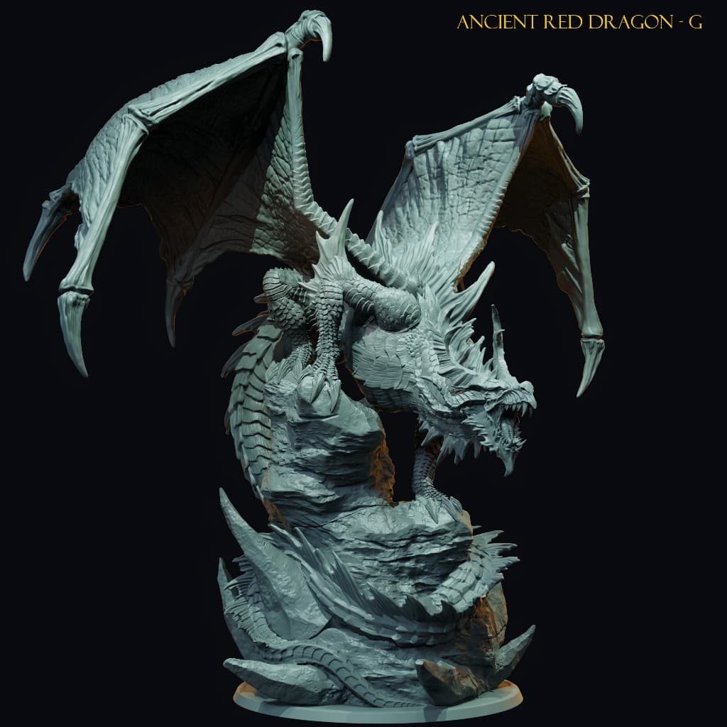 Miniatura RPG Boss Dragão Vermelho - Ancient Red Dragon 11cm jogo tabuleiro D&D Dungeons and Dragons DnD