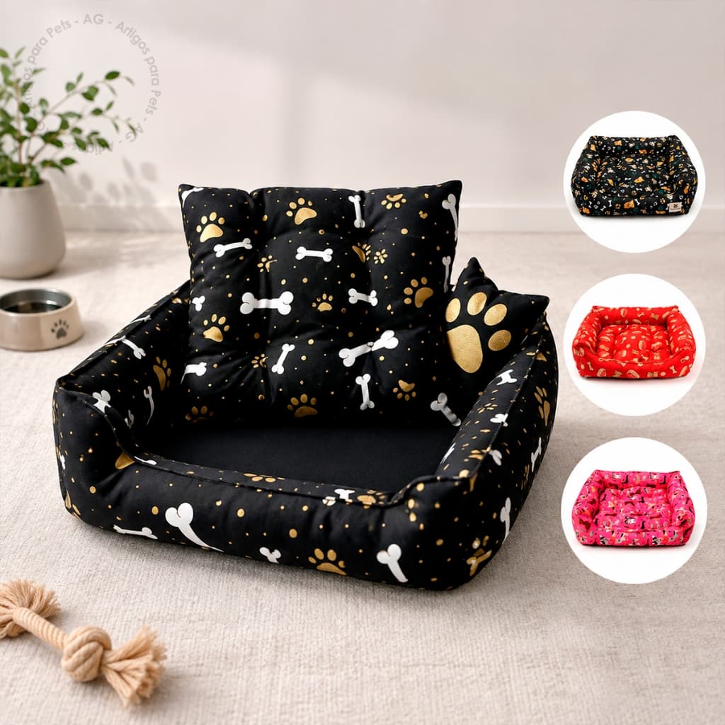 Cama Colchonete Pet Cachorro ou Gato Almofada Removível Lavável Macio Confortável Caminha Pet Tamanho Médio