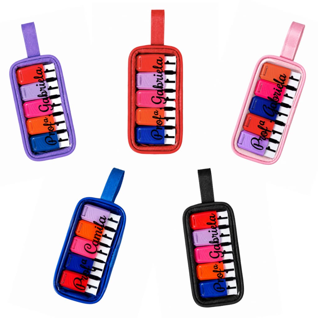 Kit Com 5 Carimbos Personalizados Nykon + Estojo