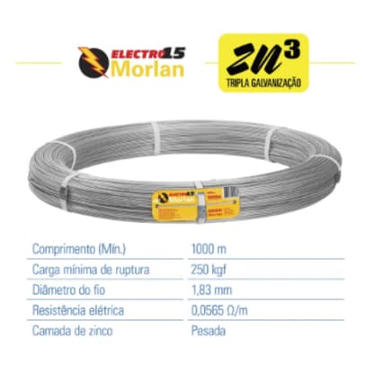 Arame Morlan para Cerca Elétrica Electro Fio 15 1000m