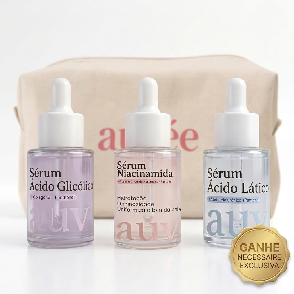 Kit Anti Manchas e Oleosidade | 3 Séruns (Niacinamida + 2  Ácidos) + Nécessaire