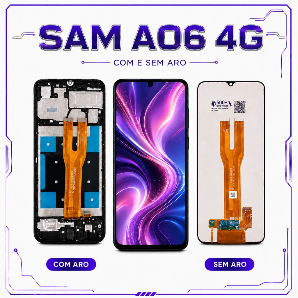 Display Tela LCD Touch para Samsung A06 4G Peça de Reposição Alta Qualidade