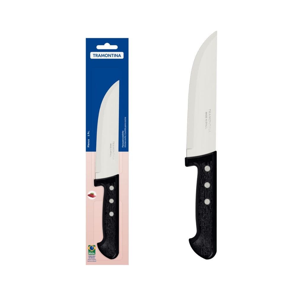 Faca para Cozinha Tramontina Plenus com Lâmina em Aço Inox e Cabo de Polipropileno Preto 6" 7" 8"