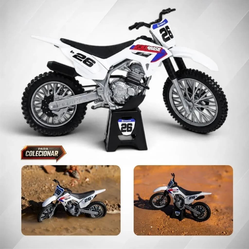 Miniatura Motocross Moto Enduro Bk 250r Biker Brc Prt Verm