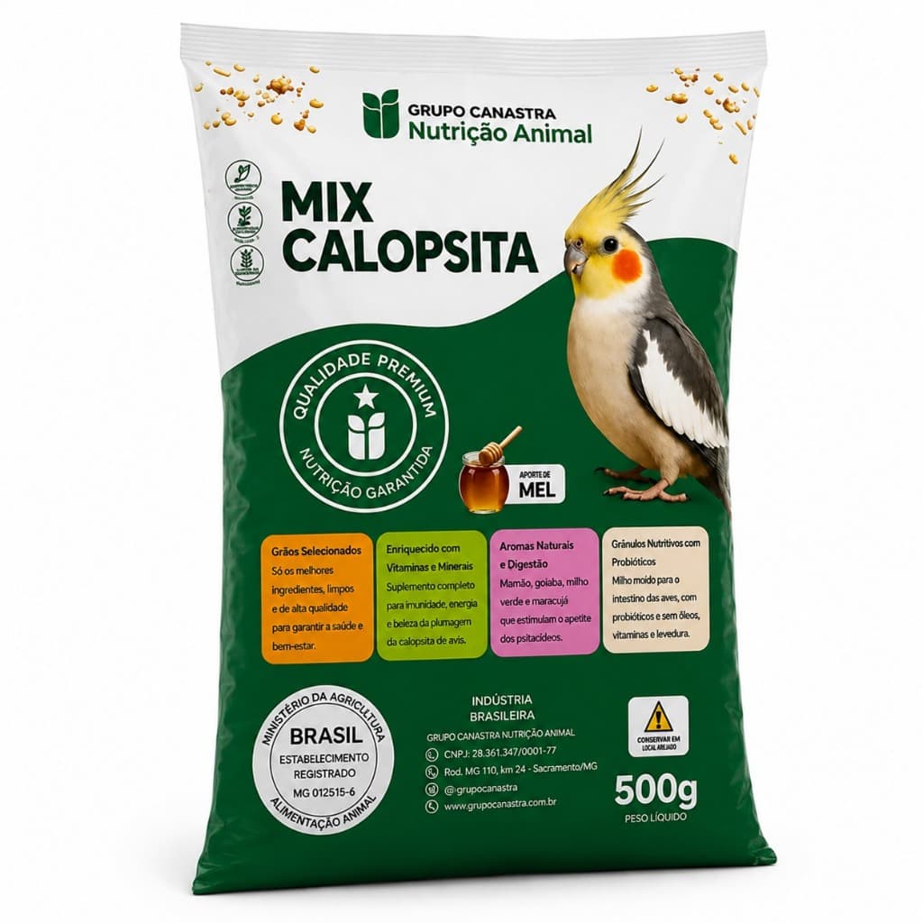 Ração Mix Calopsita 500g Aves Periquito Agapornis Ring Neck