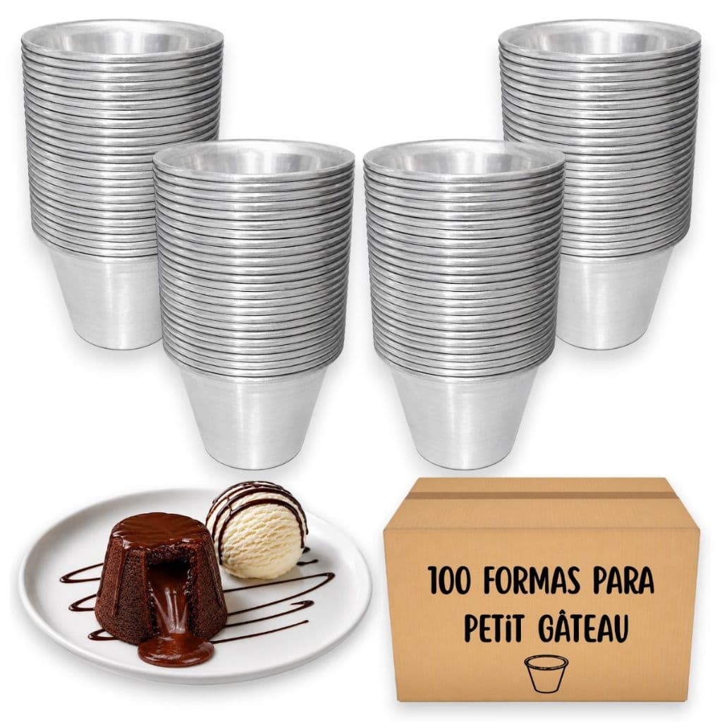 100 Forminhas De Petit Gateau Em Alumínio De Alta Qualidade