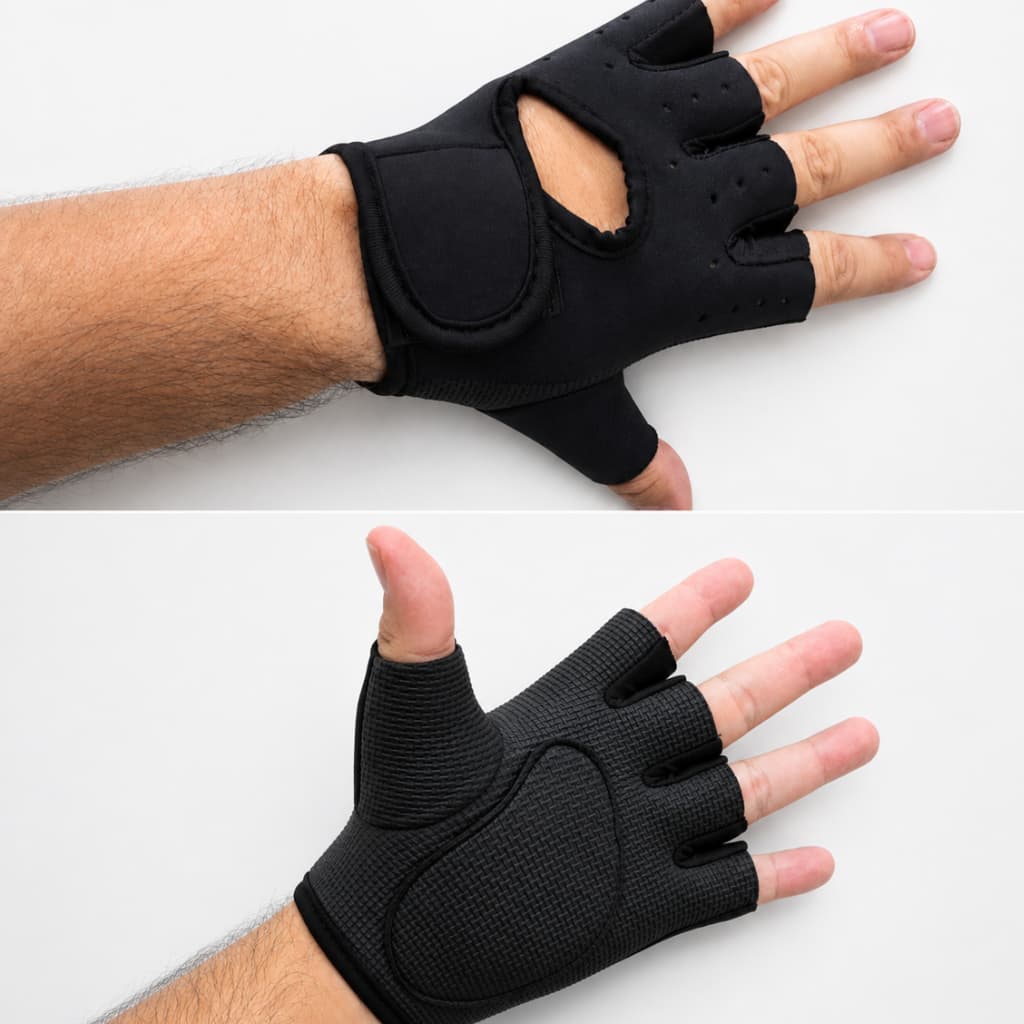Luva de Treino Fitness Academia Neoprene Musculação Moto Bike Meio Dedo Unissex