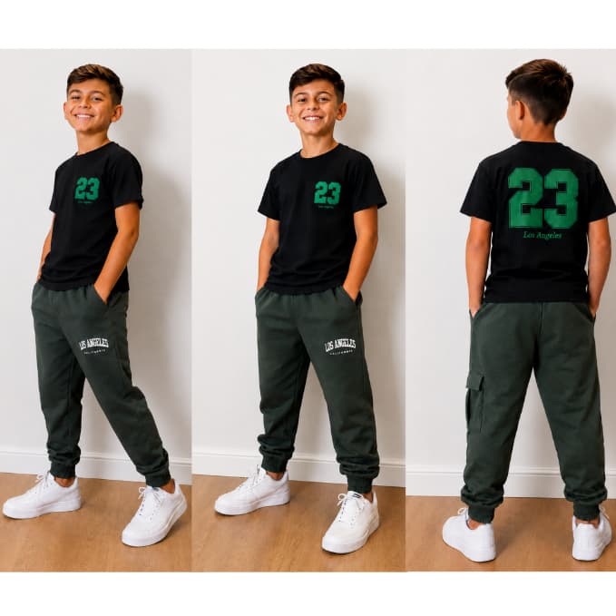 Conjunto Infantil Menino Estiloso Camiseta + Calça Conjunto Infantil Masculino   Roupa Infantil Menino 2,4,6,8,10,12