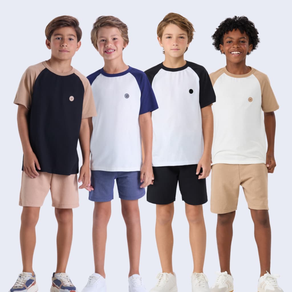 Conjunto Infantil Masculino de Verão Raglan