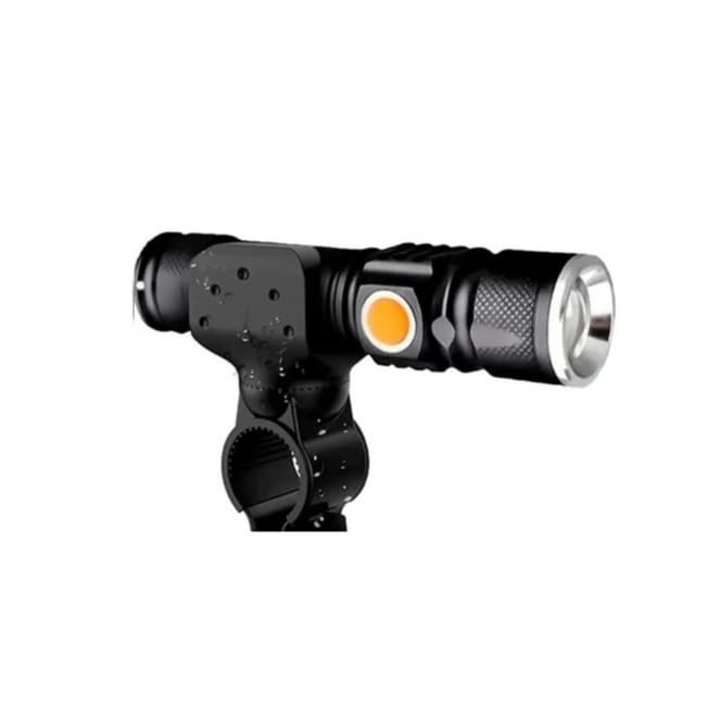 Lanterna Dianteira + Suporte Bicicleta Ciclismo Mtb Kit Farol Acessorios Bike Trilha Caminhada Fit