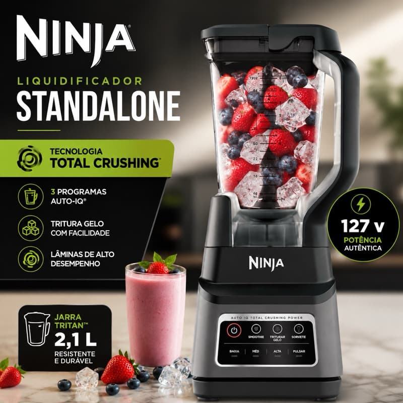 Liquidificador Profissional Ninja Standalone 2,1L Total Crushing Auto-iQ 127V