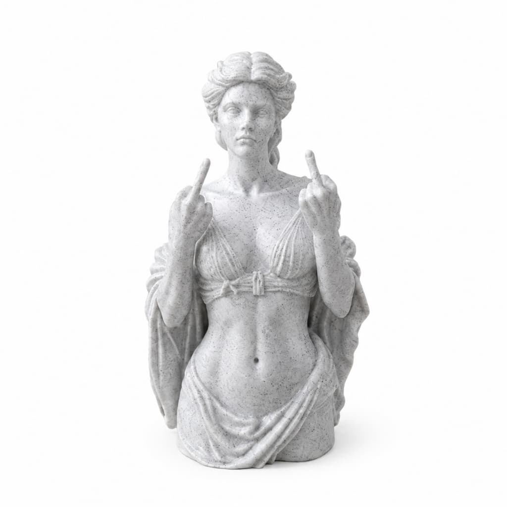 Estátua Athena Deusa Rebelde 13cm – Escultura Decorativa Geek Mitologia Grega