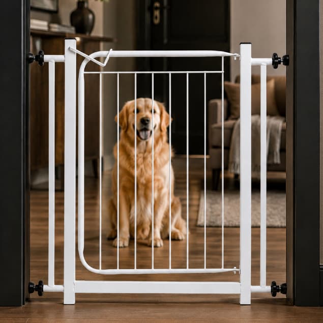 Portão Proteção de Cachorro Segurança Pet Grade Escada Porta Sem Furo Aço Reforçado