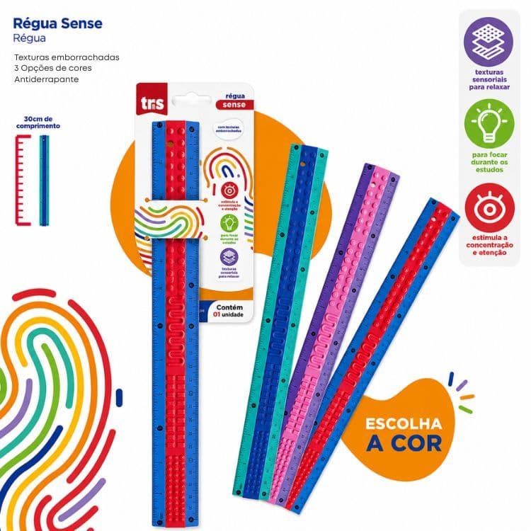 Régua Plástica Sense 30cm 916020 TRIS