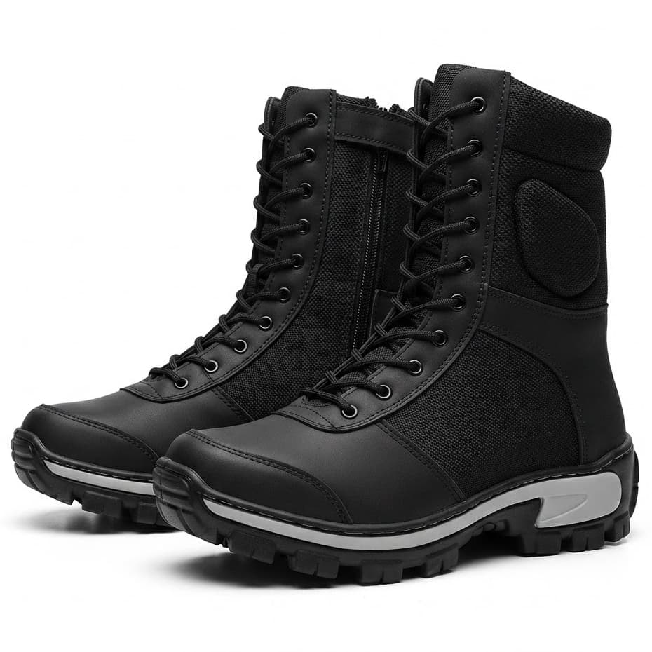 Bota Sparta Coturno Cano Alto Masculino Com Zíper Preto e Palmilha Macia Premium Adventure