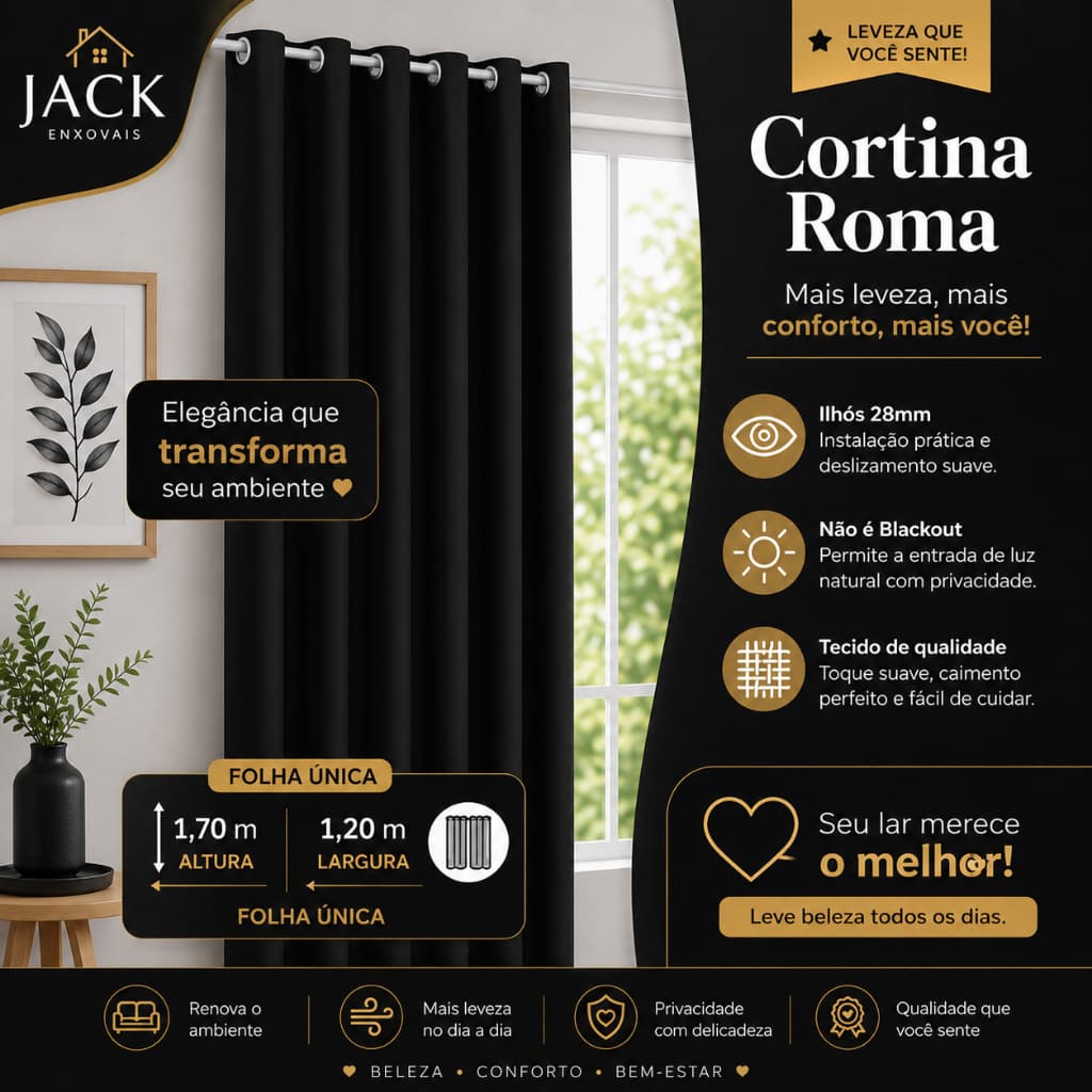 CORTINA ROMA 1,70X1,20 LARGURA,FOLHA ÚNICA,PARA JANELAS APARTAMENTO,QUARTO,SALA,ESCRITÓRIO EM GERAL,PROMOÇÃO.