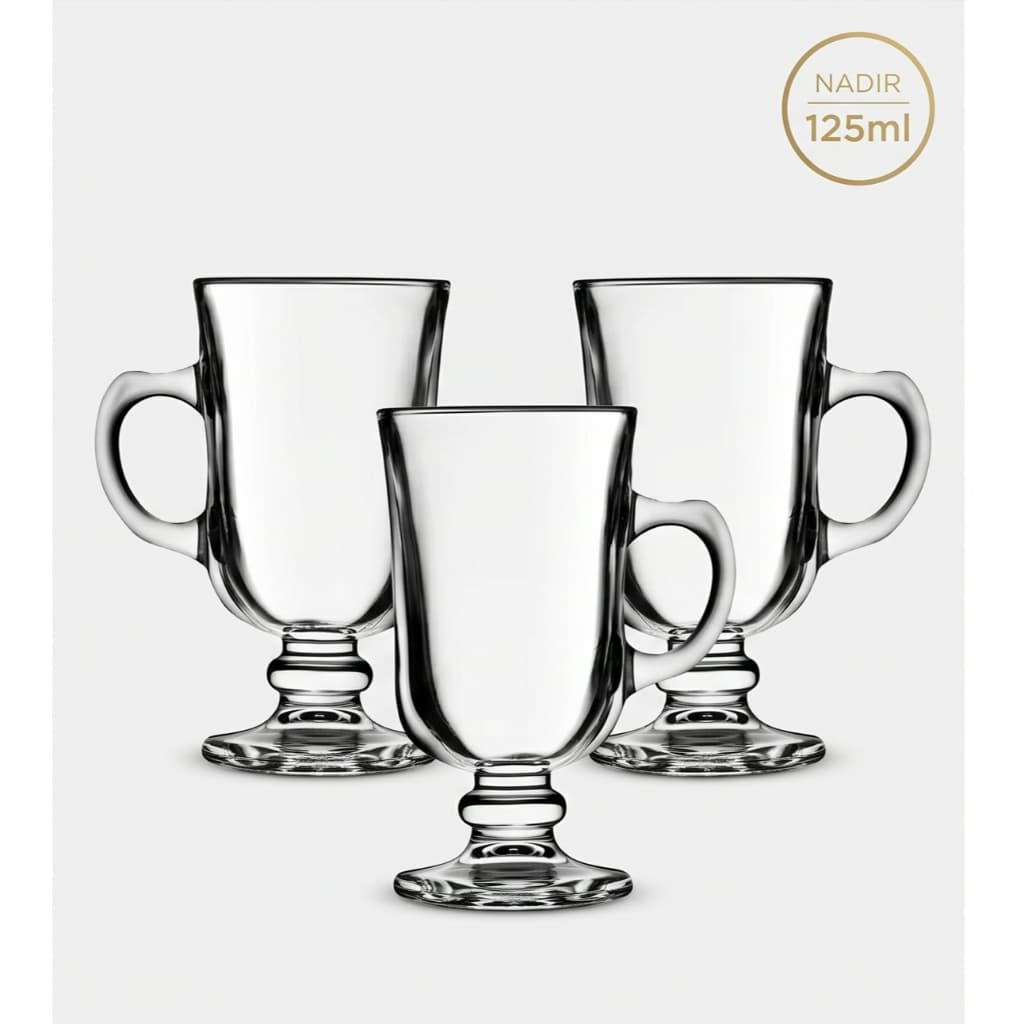 Kit 3 Canecas Xícaras De Vidro Taça Café Cappuccino Expresso 120ml Nadir