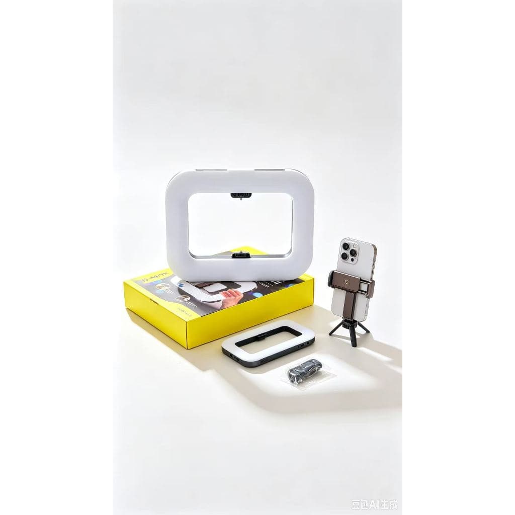 Ring LED Portátil 20W B-MAX BM-L29, Iluminador para Celular com Suporte, Temperatura 2500K-8500K, Brilho Ajustável, USB,