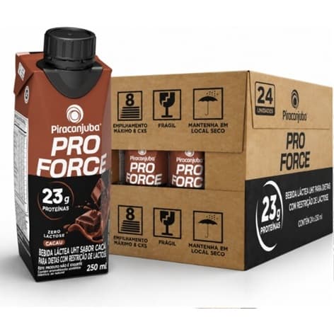 Kit 24 Unidades de Whey Pro Force Cacau Piracanjuba