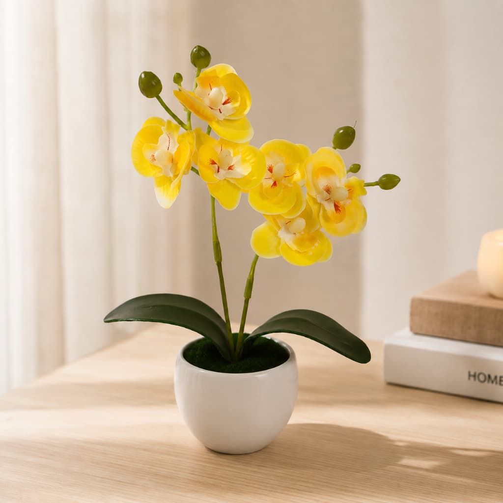 Mini Arranjo De Orquídeas Flor Artificial Decoração Festa
