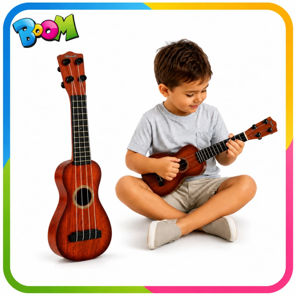 Brinquedo Mini Violão Cavaquinho Guitarra Infantil Ukulele Musical Cordas em Nylon