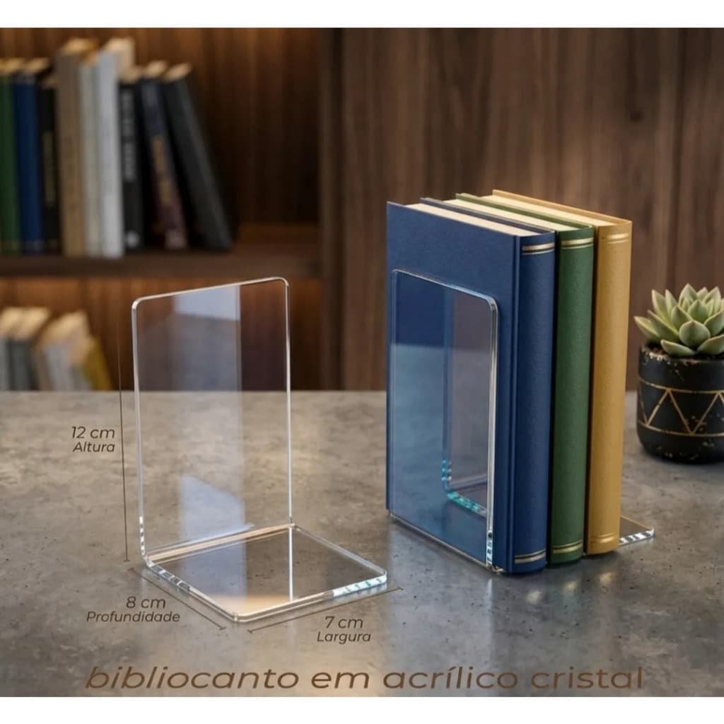 Organizador De Prateleira Bibliocanto Acrílico Premium