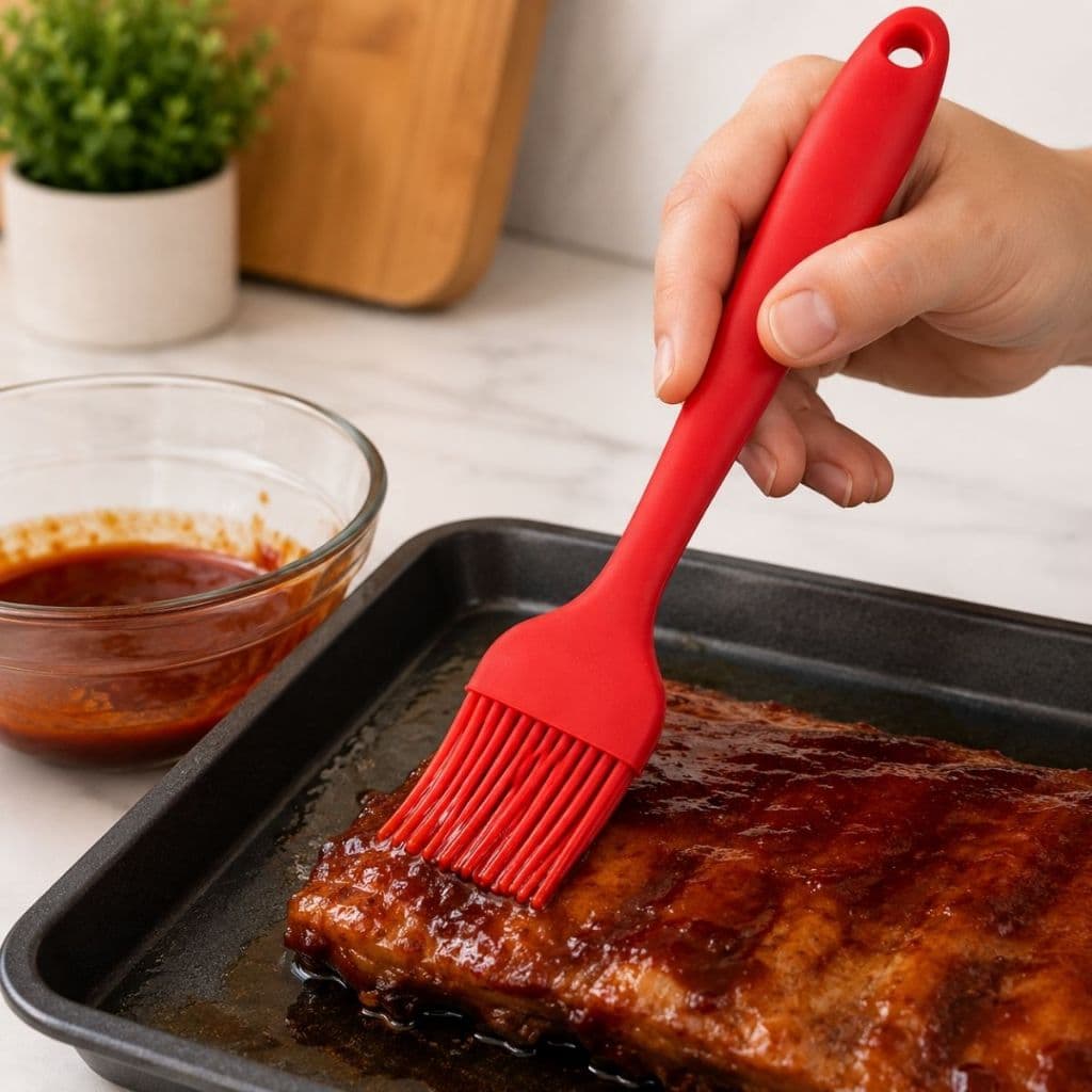 Pincel Culinário Silicone Cozinha 25,5cm x 4,5cm Resistente Ao Calor Untar Forma Pincelar