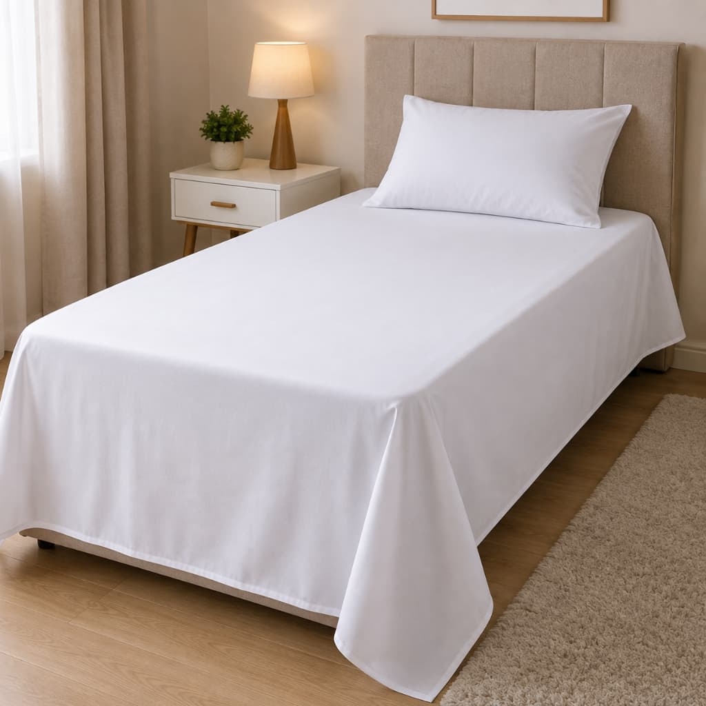 Lençol Plano Lar Textil Lençol Sem Elástico Solteiro Casal Hospital Hotel Solteiro 150 Fios Liso