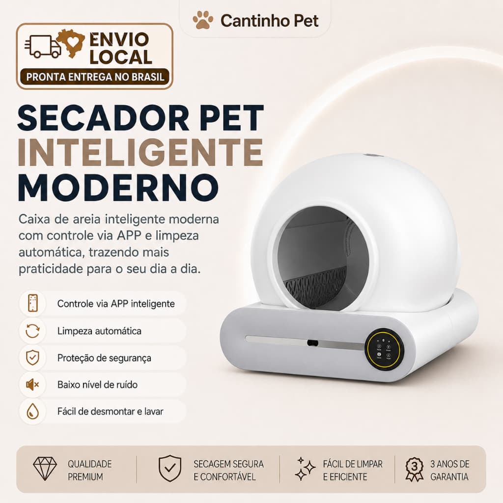 Promoção Caixa de Areia Autolimpante para Gatos Controle APP Anti‑Odor Segura Anti‑Esmagamento Frete Grátis
