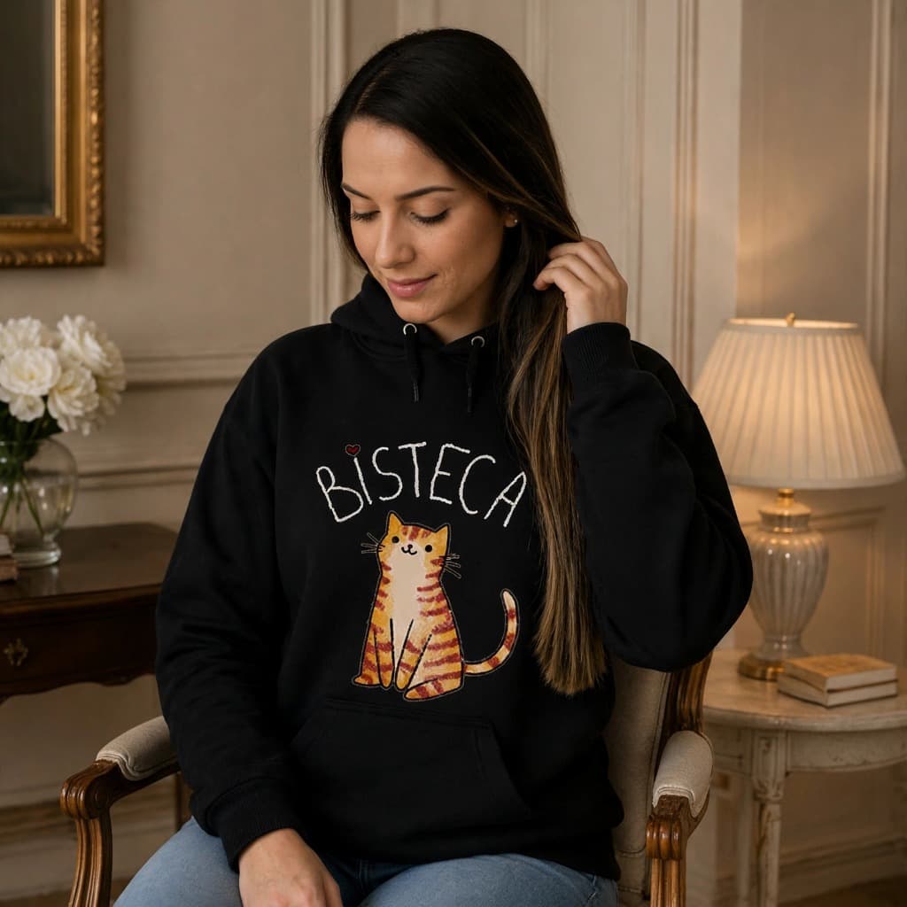 Moletom Gatinho Fofo Bisteca Blusa De Frio Agasalho Unissex Canguru Capuz Blusa Feminina Paraíba mega sena 3046