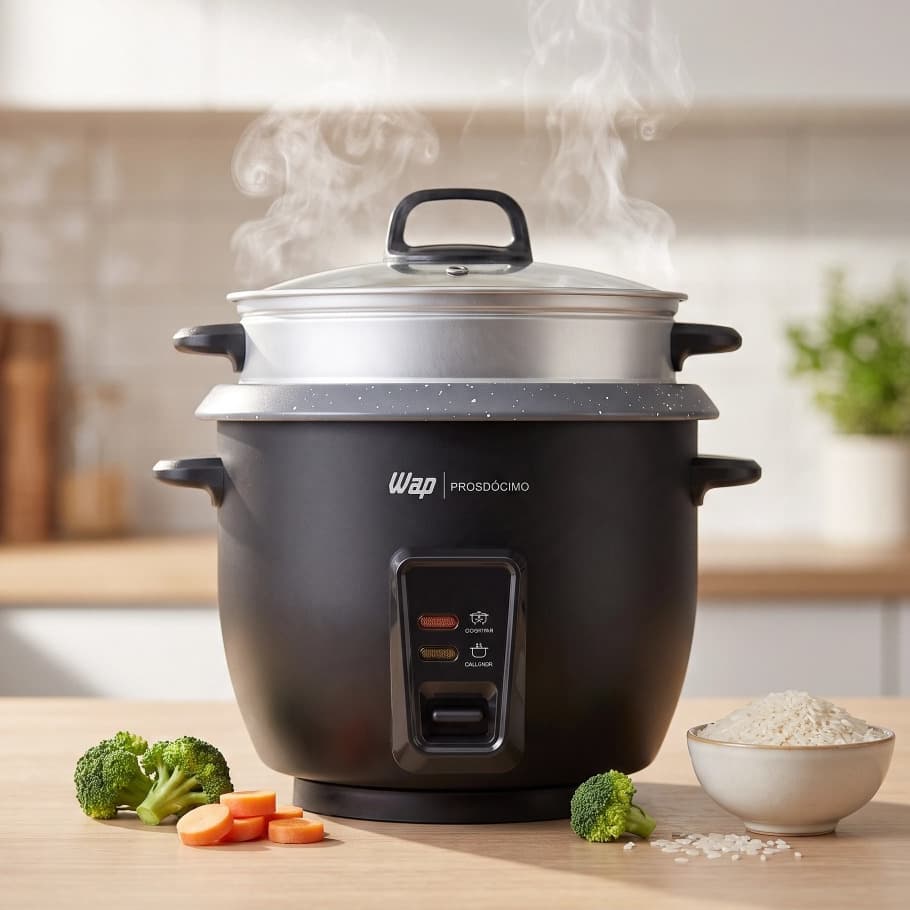 Panela de Arroz Elétrica WAP Prosdócimo WRC1000 1L 400W com Cesto Vapor