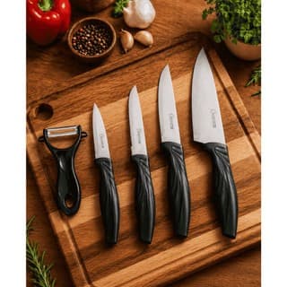 Kit De Facas Inox Belakaza Com Descascador 5 Peças Cozinha