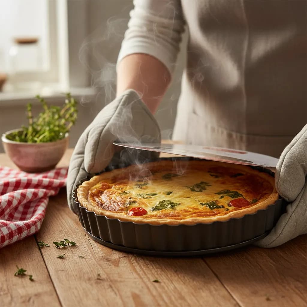 Forma para Torta Quiche 26cm Fundo Removível Antiaderente Assadeira Redonda Bolo Pizza Forno Cozinha