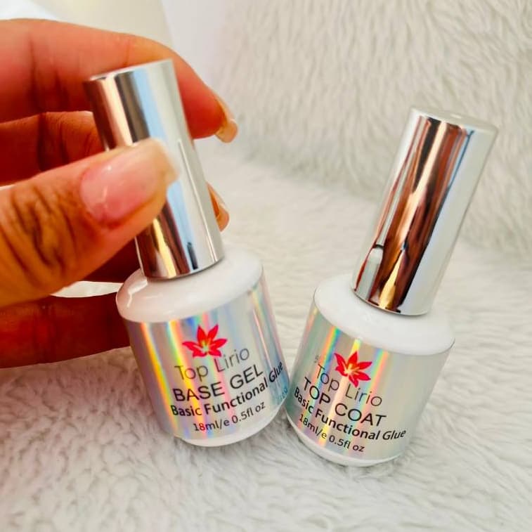 Kit com Top Coat Selante Lirio / Base Gel 18 ml novo Escolha sua Variação